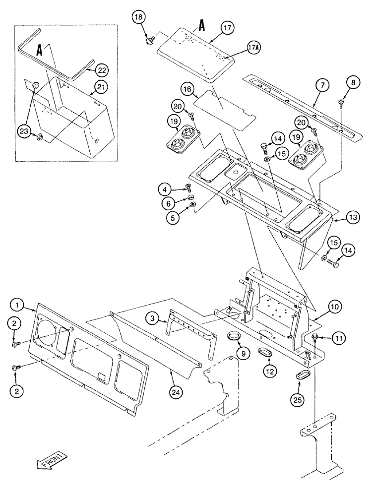 Схема запчастей Case 9050B - (9-096) - CAB REAR CONSOLE AND PANELS, MACHINES WITH AIR CONDITIONING (09) - CHASSIS/ATTACHMENTS