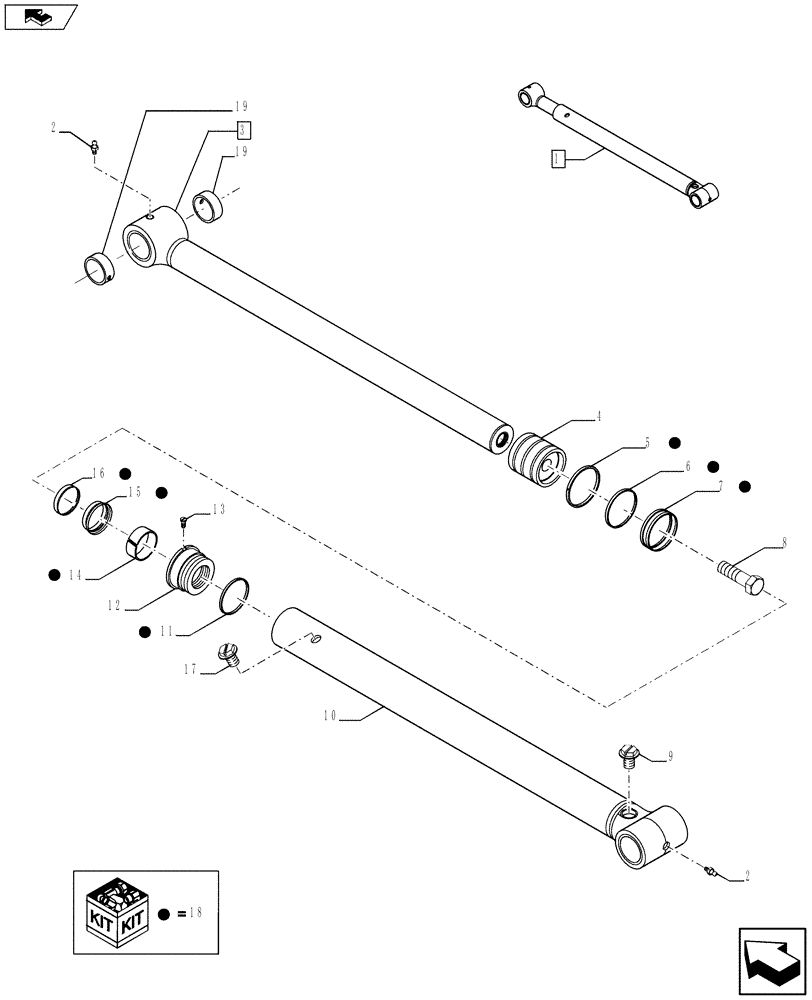 Схема запчастей Case 580SN - (35.736.0102) - BOOM CYLINDER (35) - HYDRAULIC SYSTEMS