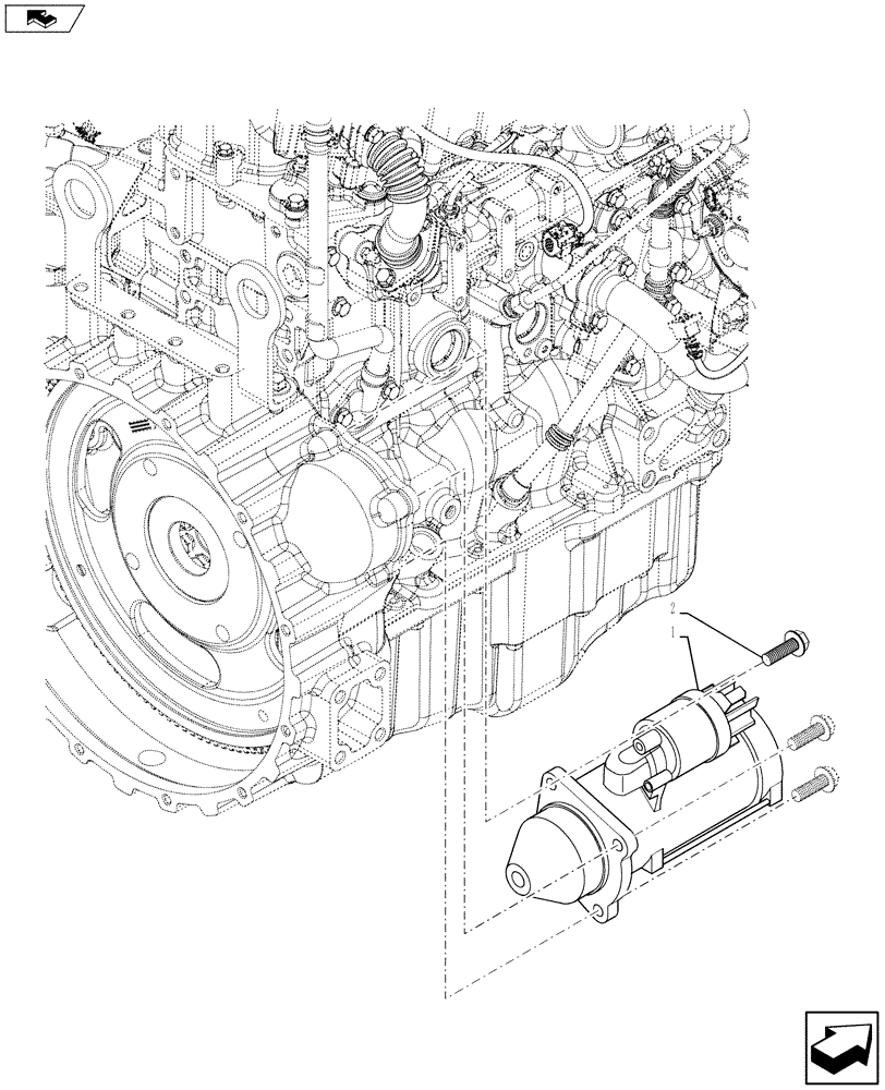 Схема запчастей Case 590SN - (55.201.01[02]) - STARTER MOTOR, D9003 (55) - ELECTRICAL SYSTEMS