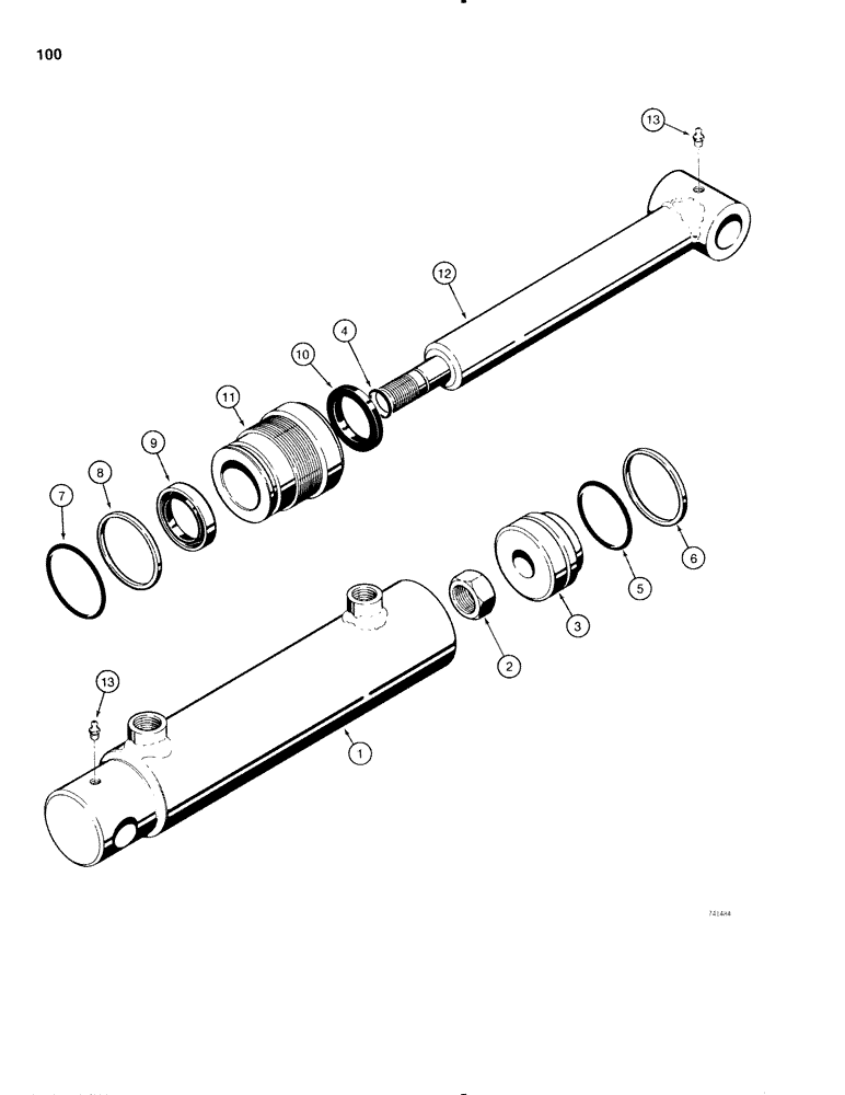 Схема запчастей Case 1816C - (100) - D58638 GRAPPLE CYLINDER (08) - HYDRAULICS