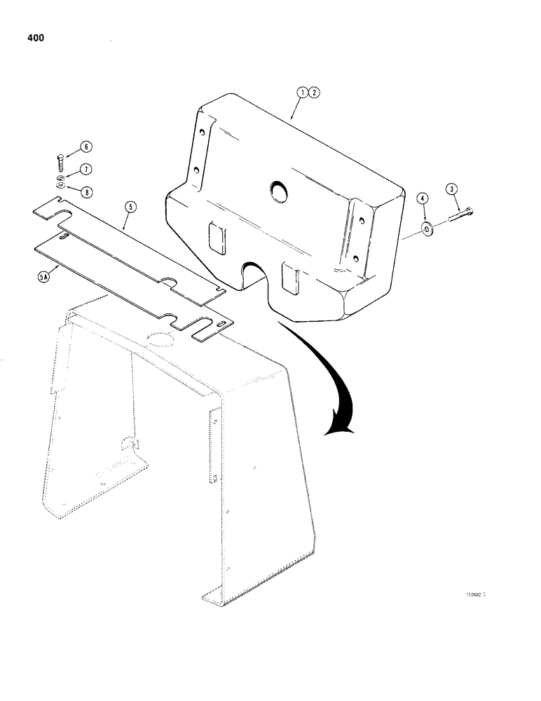 Схема запчастей Case 480C - (400) - FRONT COUNTERWEIGHT (84) - BOOMS, DIPPERS & BUCKETS