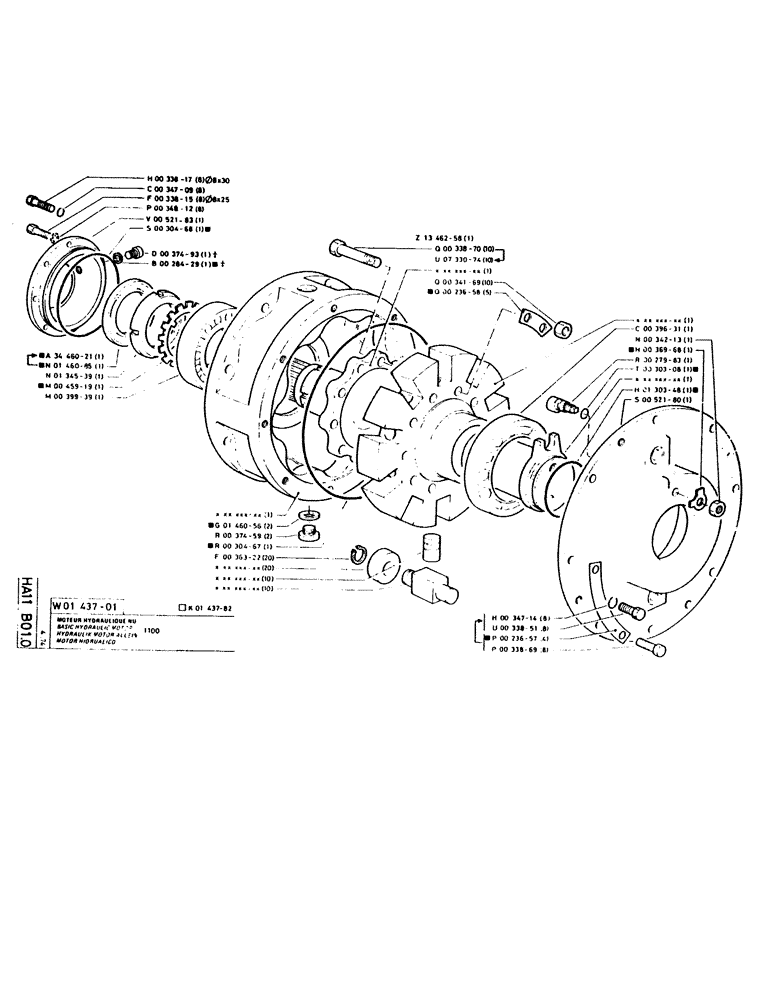 Схема запчастей Case GCK120 - (064) - BASIC HYDRAULIC MOTOR 