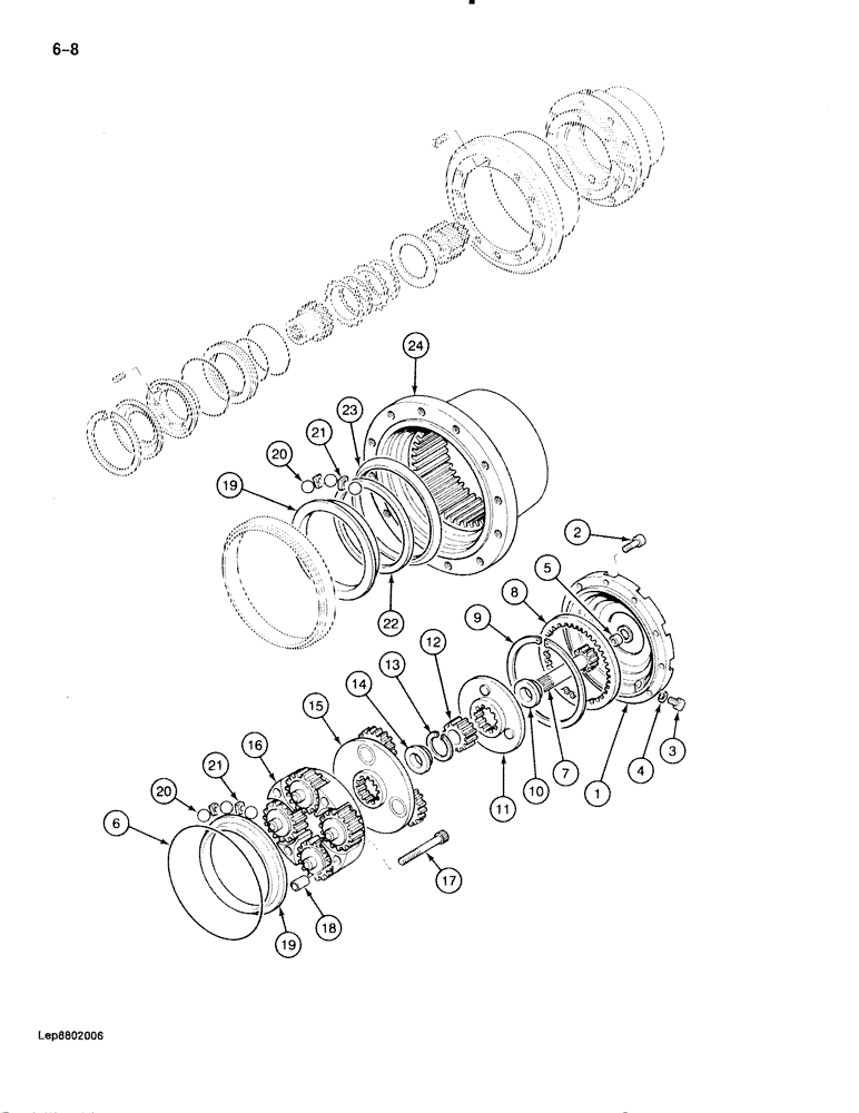 Схема запчастей Case 888 - (6-008) - FINAL DRIVE TRANSMISSION (06) - POWER TRAIN