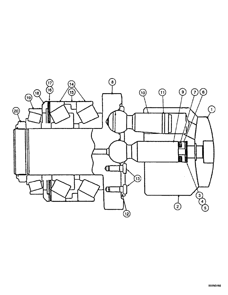 Схема запчастей Case 9050B - (8-119) - HYDRAULIC PUMP - ROTOR (08) - HYDRAULICS