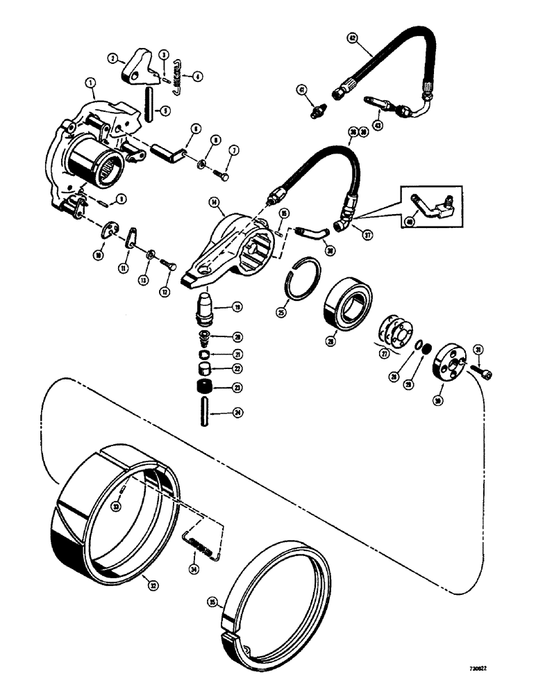 Схема запчастей Case 400 - (104) - CLUTCH ASSEMBLY, GEARMATIC WINCH (05) - UPPERSTRUCTURE CHASSIS