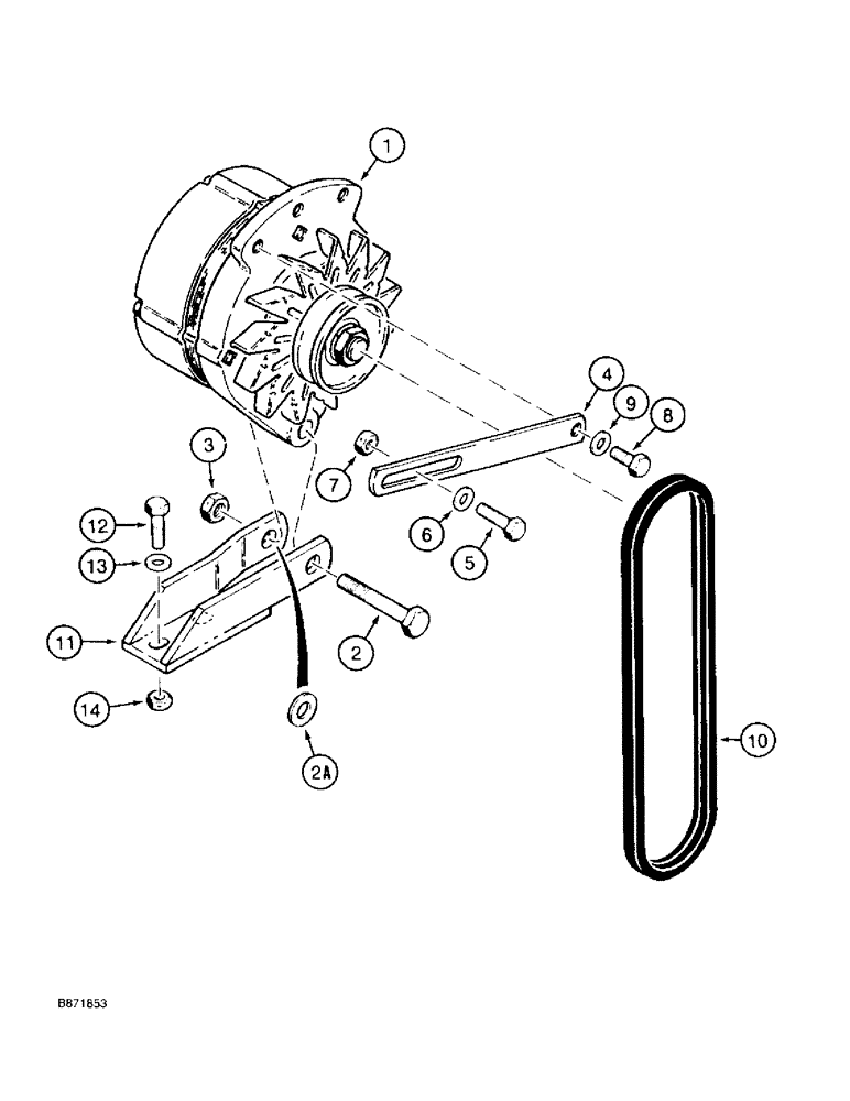 Схема запчастей Case TF300 - (4-02) - ALTERNATOR MOUNTING, USED ON MODELS WITH WISCONSIN ENGINE (04) - ELECTRICAL SYSTEMS