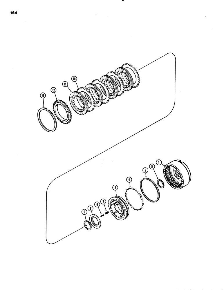 Схема запчастей Case 1150C - (164) - TRANSMISSION CLUTCHES (06) - POWER TRAIN