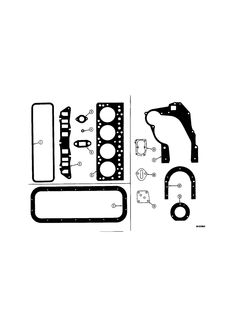 Схема запчастей Case 310F - (018) - SERVICE GASKET SETS - GAS, (01) - ENGINE