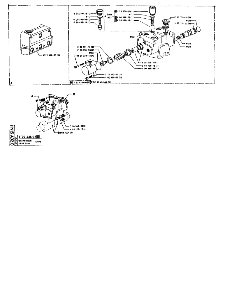 Схема запчастей Case 90BCL - (290) - VALVE BANK SM 15 (07) - HYDRAULIC SYSTEM