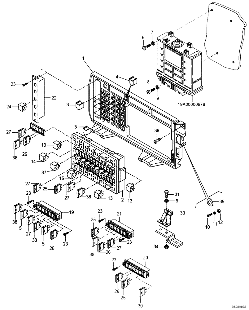 Схема запчастей Case 327B - (67A00002013[001]) - CONTROL COMPONENTS, ELECTRICAL (P.I.N. HHD0327BN7PG57000 AND AFTER) (84152722) (13) - Electrical System / Decals