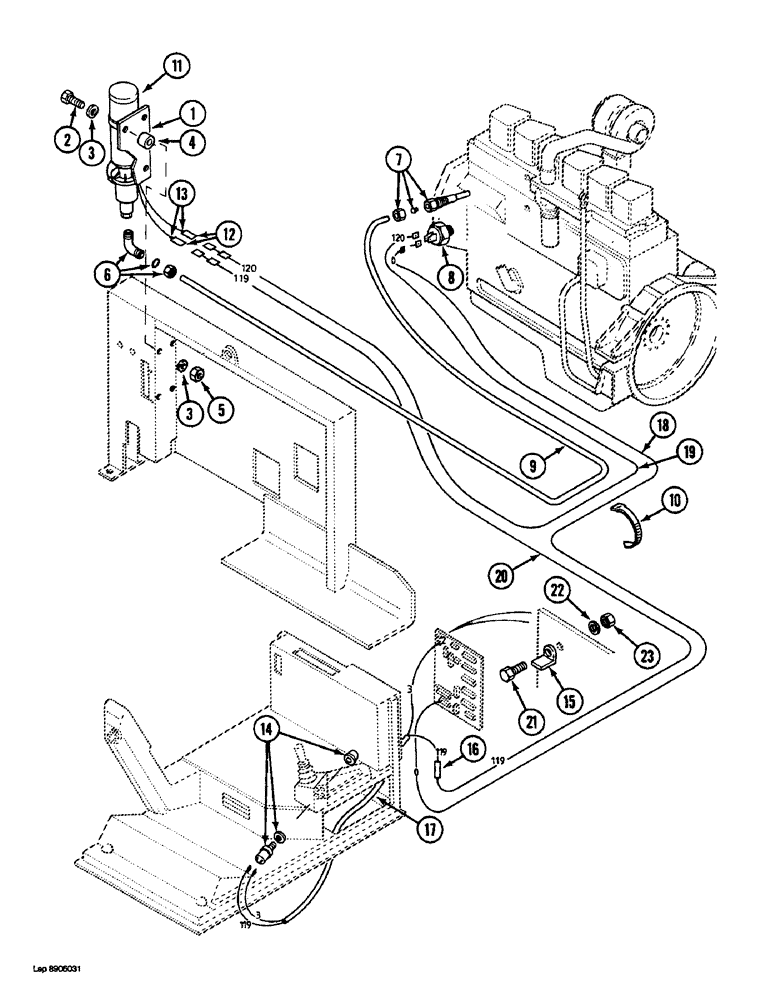 Схема запчастей Case 1088 - (2-24) - ETHER STARTING SYSTEM (02) - ENGINE