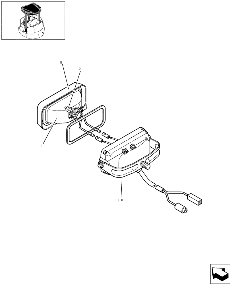 Схема запчастей Case CX27B - (215-01[1]) - ELECTRIC SYSTEM - LIGHT ASSY (55) - ELECTRICAL SYSTEMS