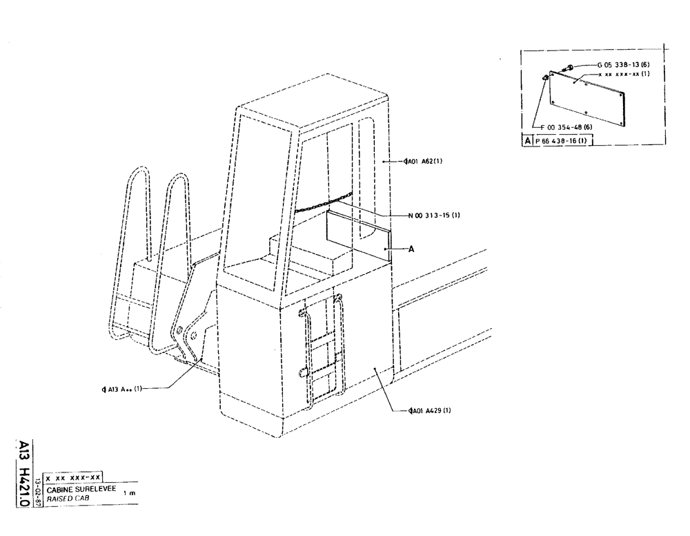 Схема запчастей Case 220B - (A13 H421.0) - RAISED CAB - 1 M (05) - UPPERSTRUCTURE CHASSIS