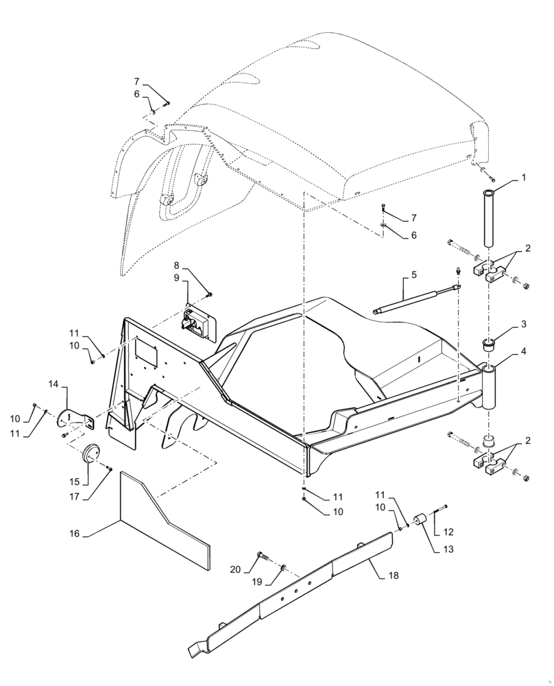 Схема запчастей Case 1021F - (90.116.04[02]) - REAR FENDER RIGHT SIDE WIDE (90) - PLATFORM, CAB, BODYWORK AND DECALS