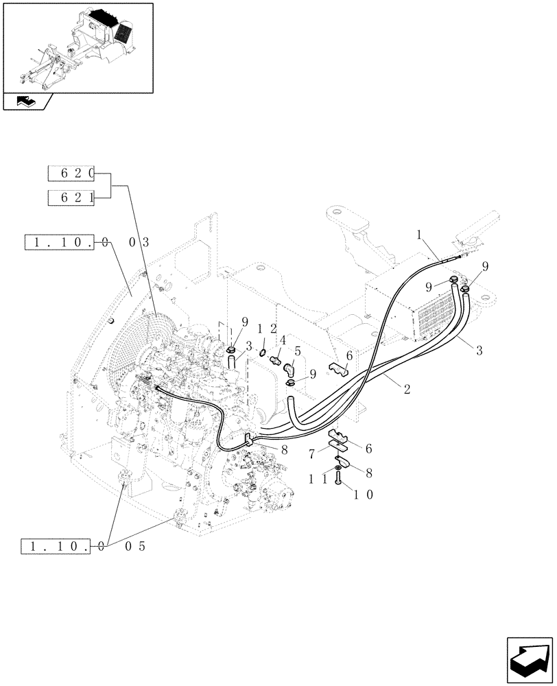 Схема запчастей Case 21E - (1.10.0[02]) - ENGINE INSTALLATION (01) - ENGINE