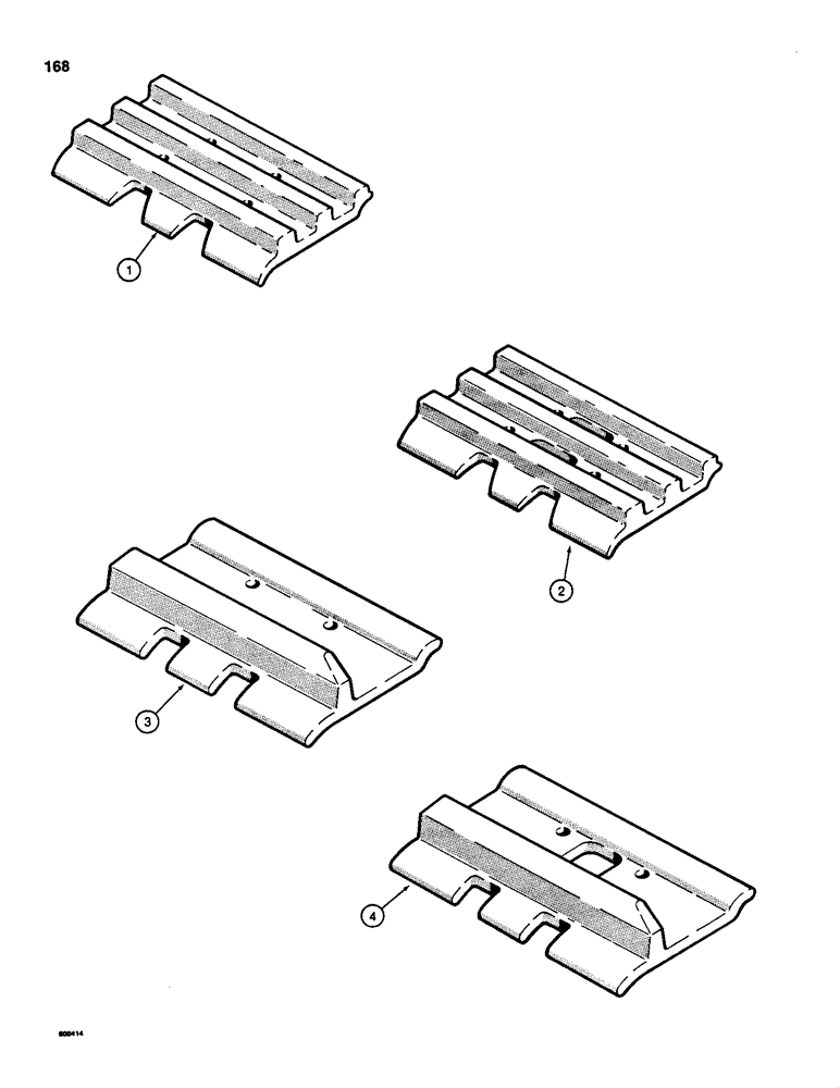 Схема запчастей Case 855C - (168) - TRACK SHOES, TRIPLE GROUSER - CLOSED, LOADER MODELS ONLY (04) - UNDERCARRIAGE