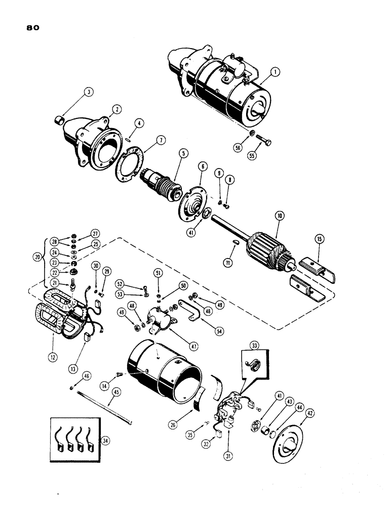 Схема запчастей Case 450 - (080) - A36584 STARTER, (188) SPARK IGNITION ENGINE (06) - ELECTRICAL SYSTEMS