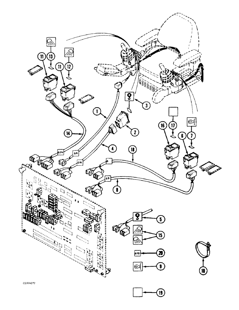 Схема запчастей Case 688BCK - (4-10) - OPERATORS COMPARTMENT ELECTRIC CIRCUIT - OPTIONAL, 688B CK(120301-) (06) - ELECTRICAL SYSTEMS