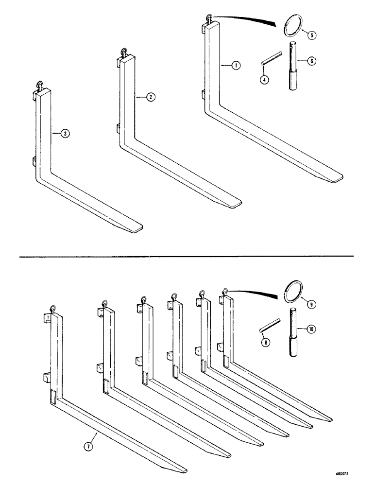 Схема запчастей Case 530 - (28) - PALLET FORKS (83) - TELESCOPIC SINGLE ARM