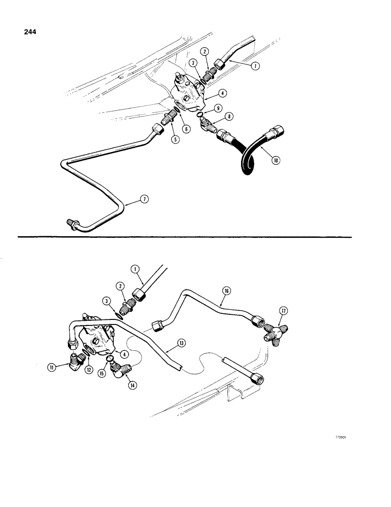 Схема запчастей Case 480C - (244) - EQUIPMENT HYDRAULIC CIRCUIT, SPECIAL PARTS USED WITHOUT LOADER OR WITH PTO (35) - HYDRAULIC SYSTEMS