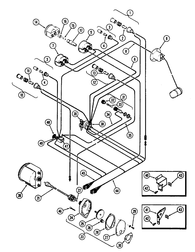 Схема запчастей Case 580 - (059A) - INSTRUMENTS AND WIRING, (188) DIESEL ENGINE, USED W/GENERATOR USED PRIOR TO TRAC. S/N. 8656686 (55) - ELECTRICAL SYSTEMS