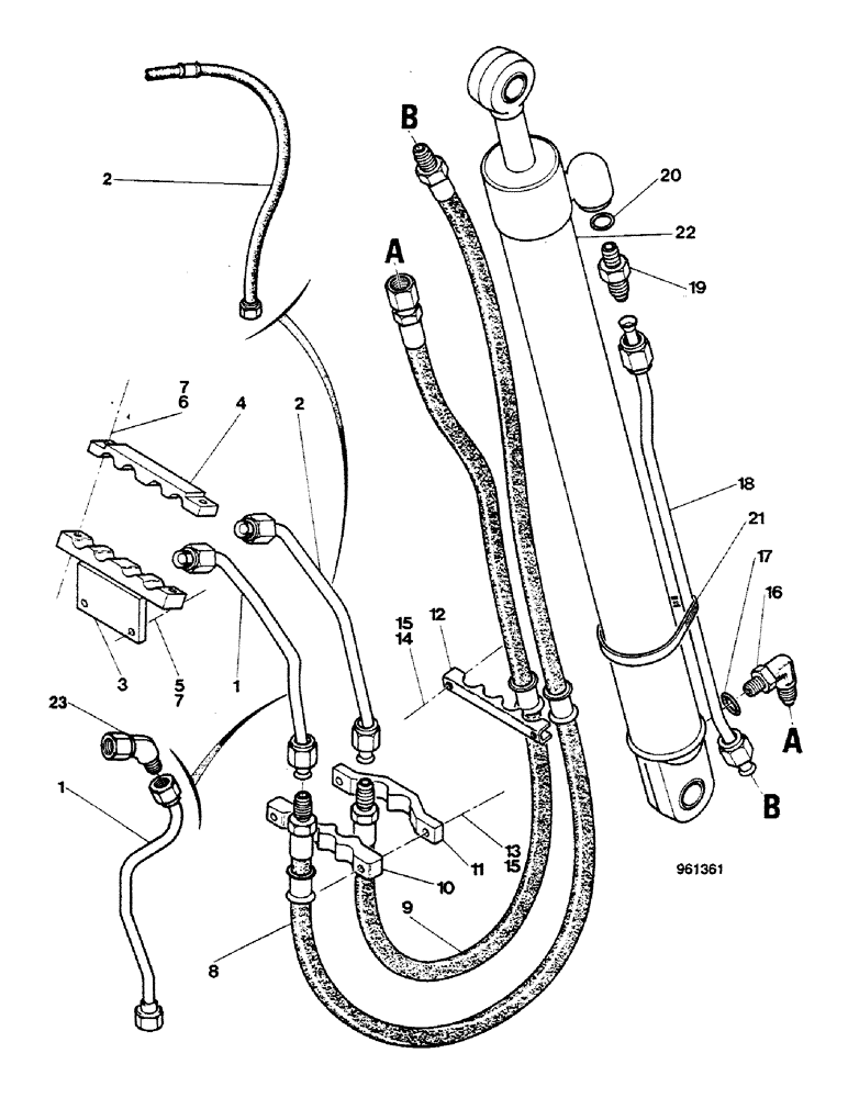 Схема запчастей Case 580G - (256) - SIDESHIFT BACKHOE - DIPPER CYLINDER HYDRAULIC CIRCUIT (08) - HYDRAULICS