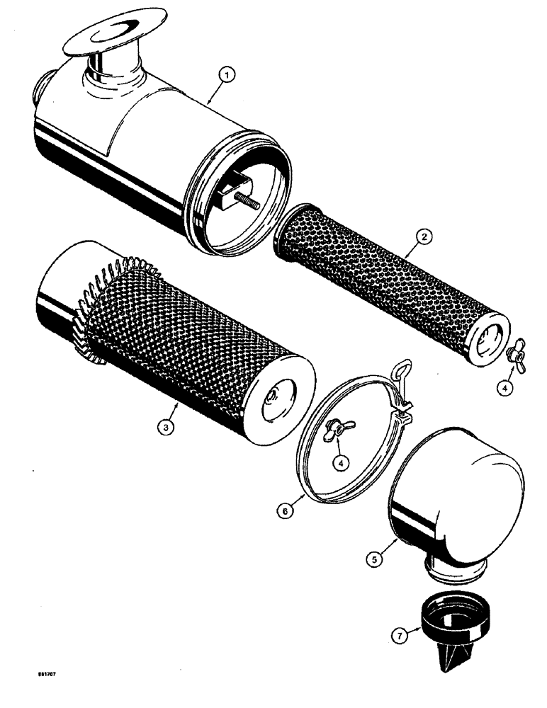 Схема запчастей Case 590 - (2-06) - AIR CLEANER (02) - ENGINE