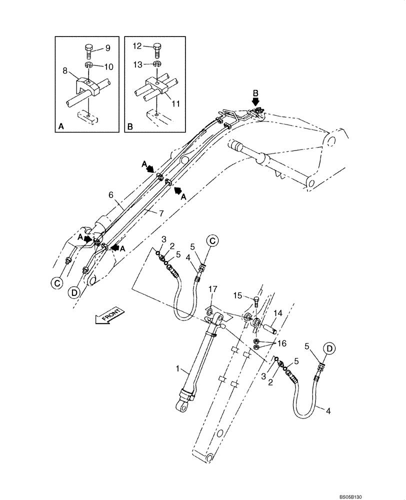 Схема запчастей Case CX225SR - (08-20) - HYDRAULICS - BUCKET, 2,40 METER (7 FT 10 IN) ARM (08) - HYDRAULICS