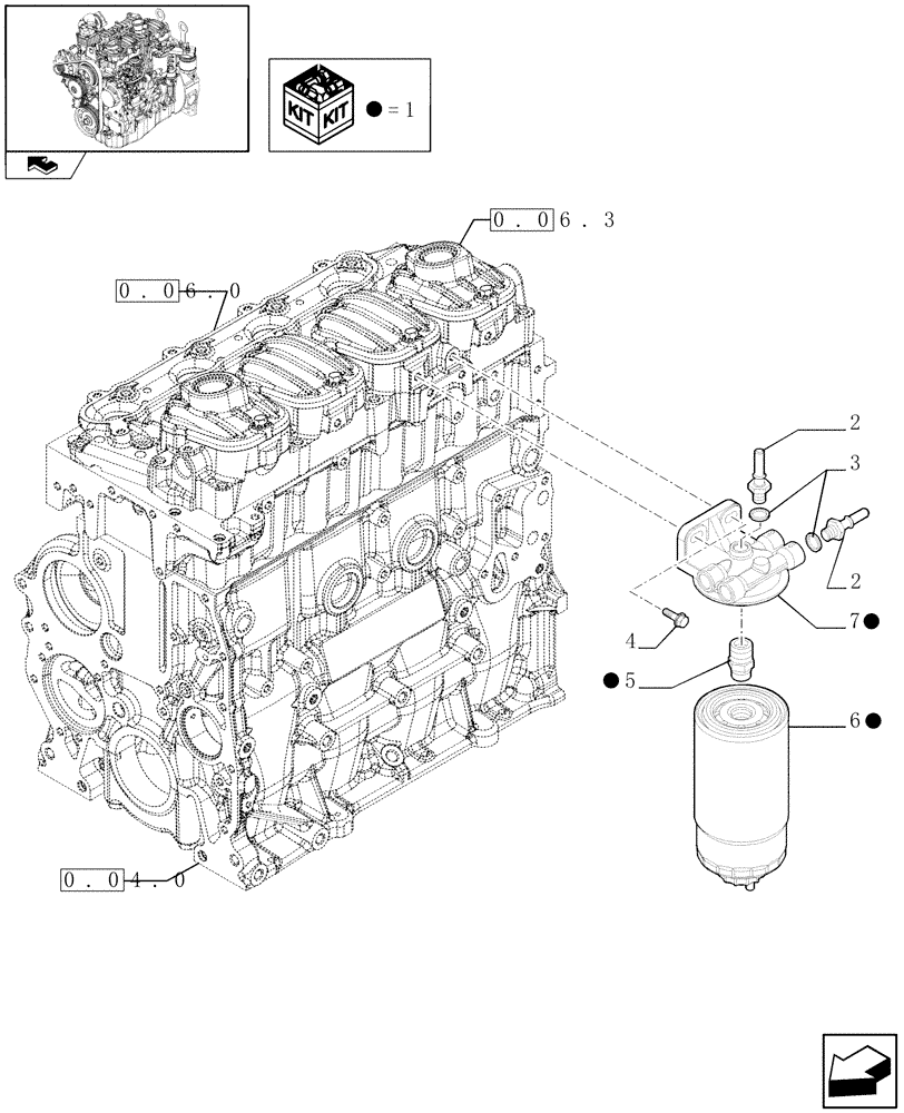 Схема запчастей Case 221E - (0.20.0) - FUEL FILTER (01) - ENGINE