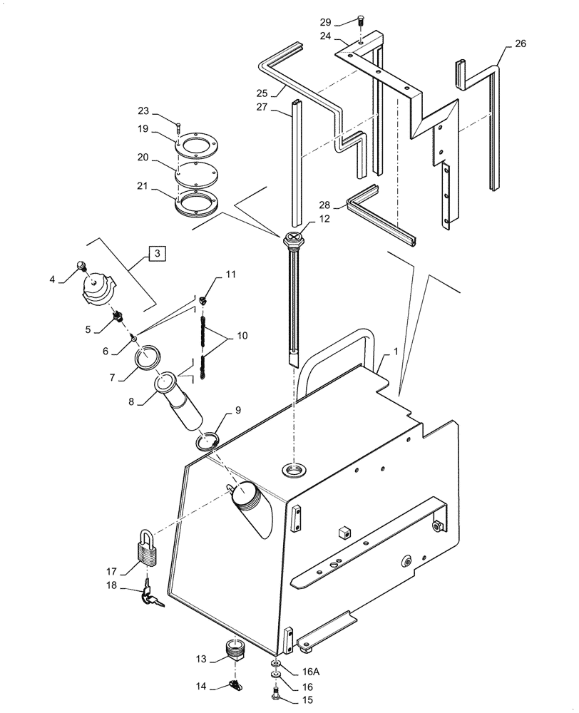 Схема запчастей Case 850G - (3-04) - FUEL TANK (02) - FUEL SYSTEM