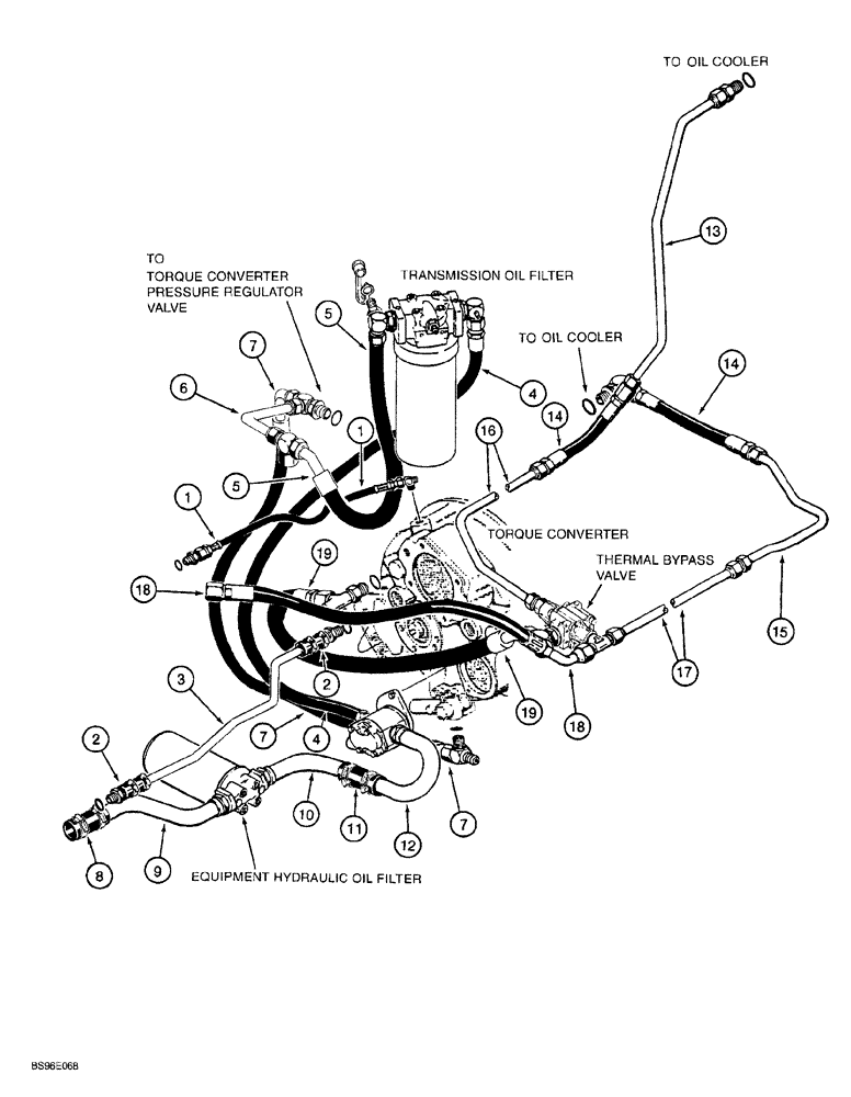 Схема запчастей Case 1150G - (1-010) - PICTORAL INDEX - TRANSMISSION HYDRAULIC CIRCUIT (00) - PICTORIAL INDEX