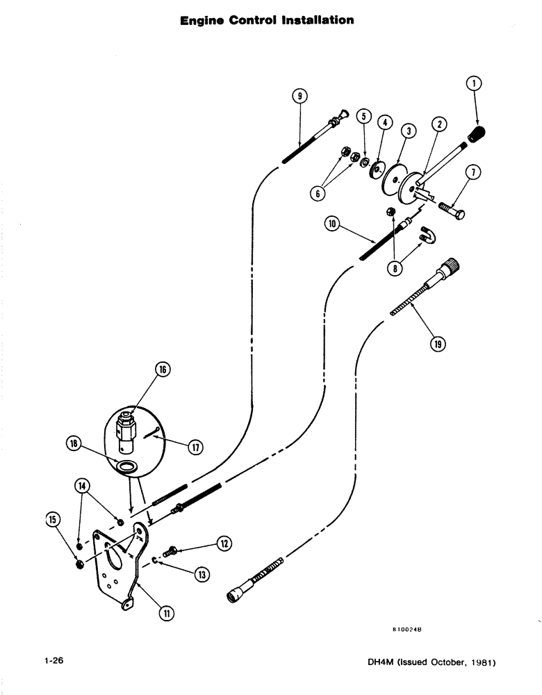 Схема запчастей Case DH4B - (1-26) - ENGINE CONTROL INSTALLATION - 2.1 LITRE DIESEL ENGINE (10) - ENGINE