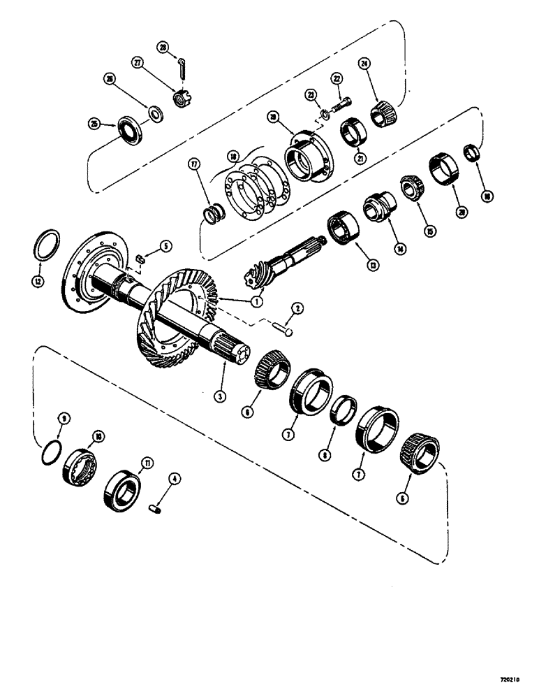Схема запчастей Case 400 - (111A) - GEARMATIC WINCH, RING GEAR, PINION AND SHAFT, USED WINCH SERIAL NUMBER 19-900 AND AFTER (05) - UPPERSTRUCTURE CHASSIS