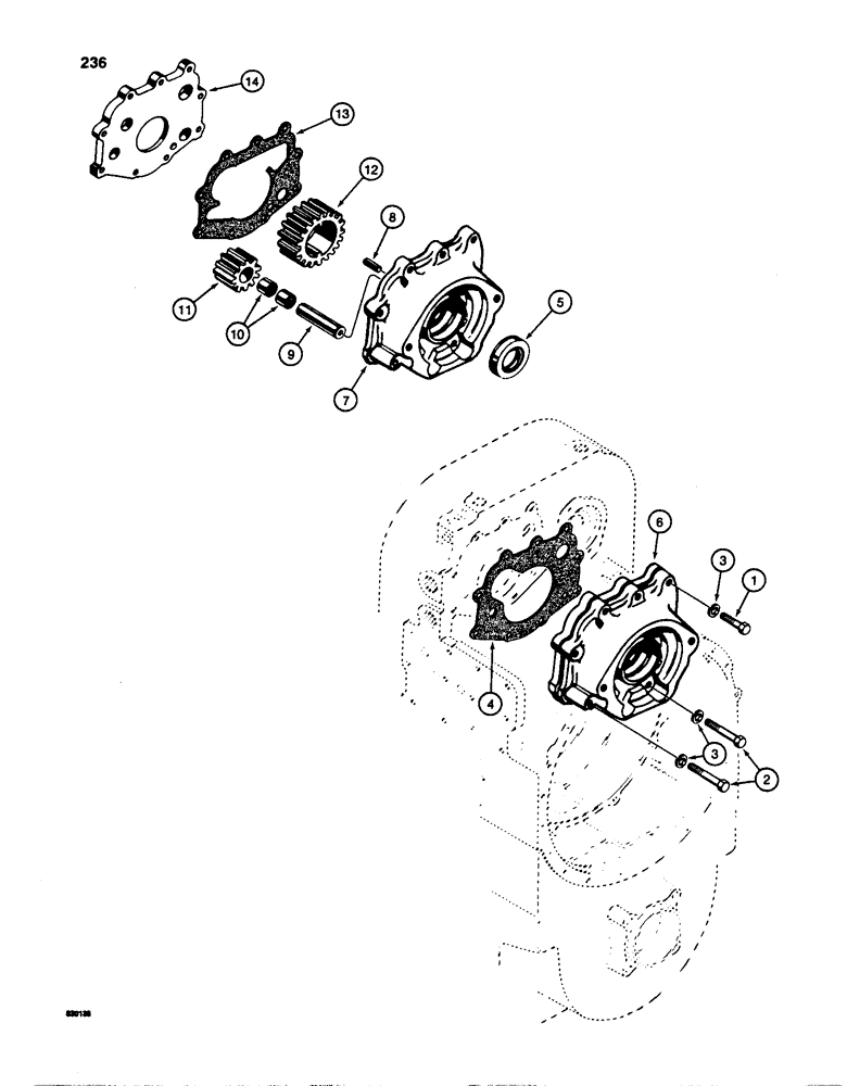 Схема запчастей Case W24C - (236) - TRANSMISSION, CHARGING PUMP (06) - POWER TRAIN