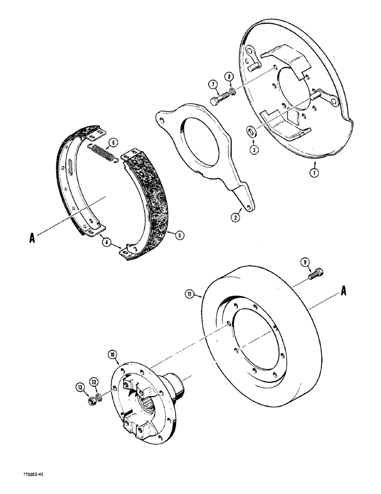 Схема запчастей Case W36 - (7-314) - PARKING BRAKE (07) - BRAKES
