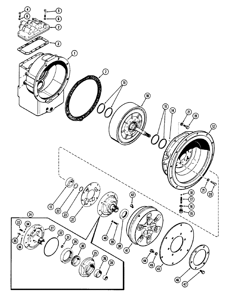 Схема запчастей Case W5A - (110) - CONVERTER - HOUSING AND PUMP (06) - POWER TRAIN