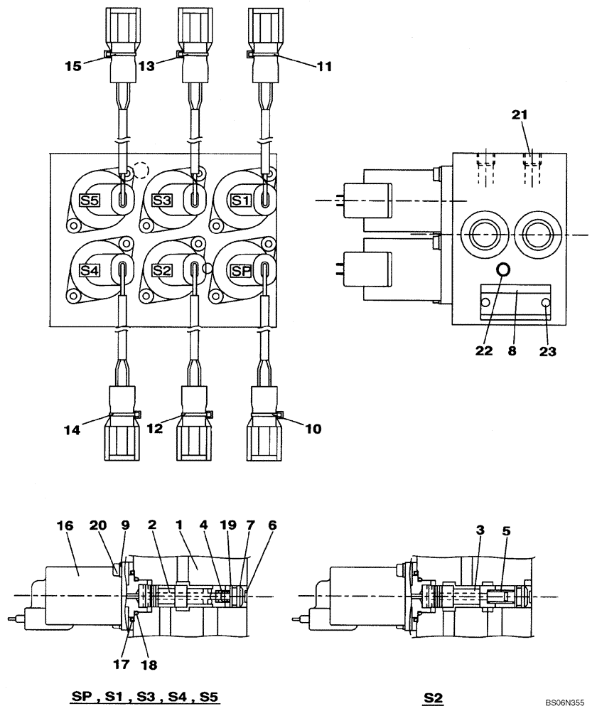 Схема запчастей Case CX350 - (08-181-01[01]) - VALVE, SOLENOIDE (08) - HYDRAULICS