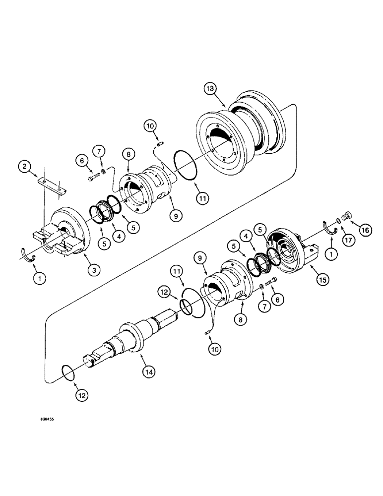 Схема запчастей Case 1187 - (116) - SINGLE FLANGE TRACK ROLLER, TYPE C (04) - UNDERCARRIAGE