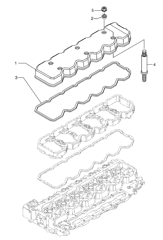 Схема запчастей Case 865 VHP - (02-28[01]) - CYLINDER HEAD COVER (02) - ENGINE