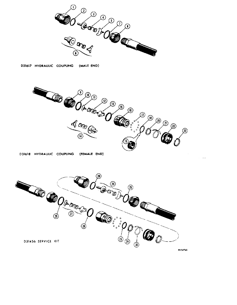 Схема запчастей Case 32 - (108) - D31617 AND D31618 HYDRAULIC COUPLINGS, D31617 HYDRAULIC COUPLING 