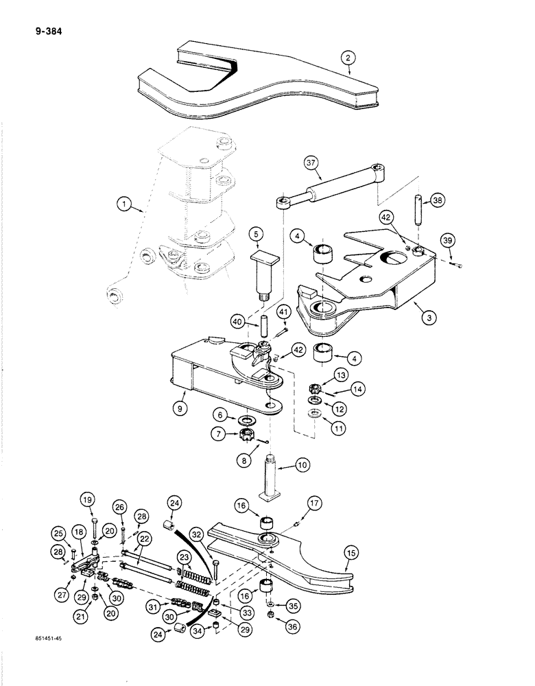 Схема запчастей Case 1187B - (9-384) - COLLECTOR FRAME AND ARMS (09) - CHASSIS