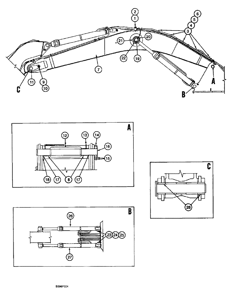 Схема запчастей Case 9060B - (9-066) - BOOM, MOUNTING PINS AND BOOM CYLINDERS (09) - CHASSIS