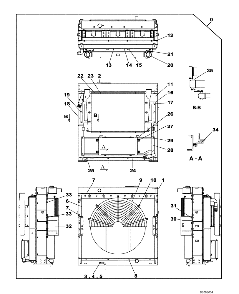 Схема запчастей Case CX800 - (02-005-01[01]) - RADIATOR (02) - ENGINE