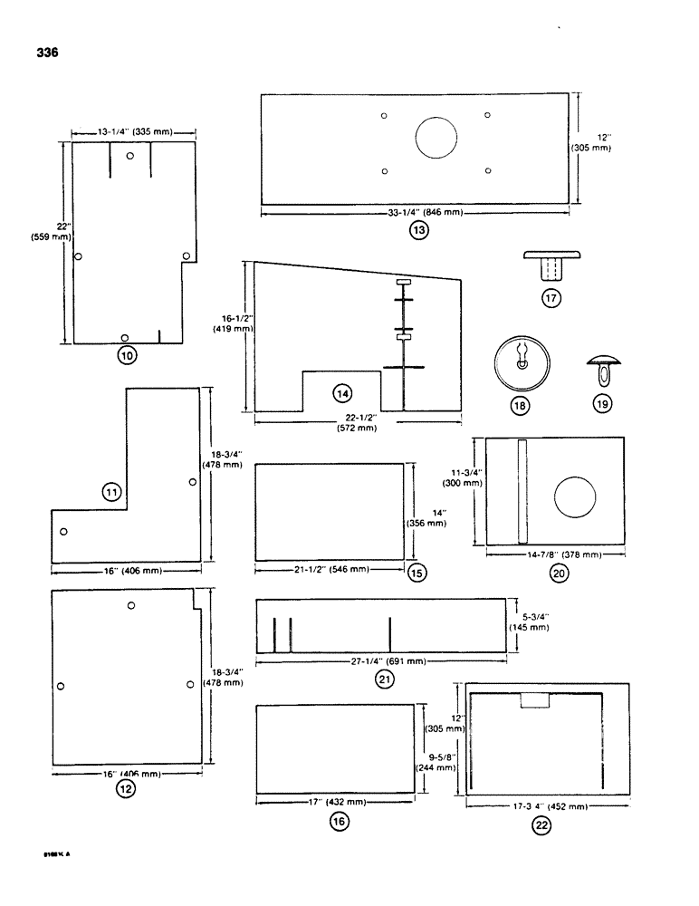 Схема запчастей Case 850C - (336) - NOISE REDUCTION PADS (05) - UPPERSTRUCTURE CHASSIS