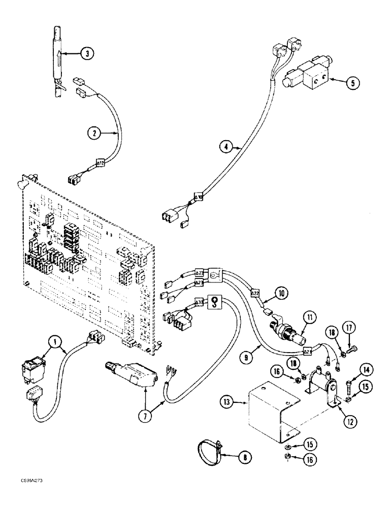 Схема запчастей Case 688BCK - (4-12) - ELECTRICAL CIRCUIT - CONTROL OPTIONS, 688B CK (120301-) (06) - ELECTRICAL SYSTEMS