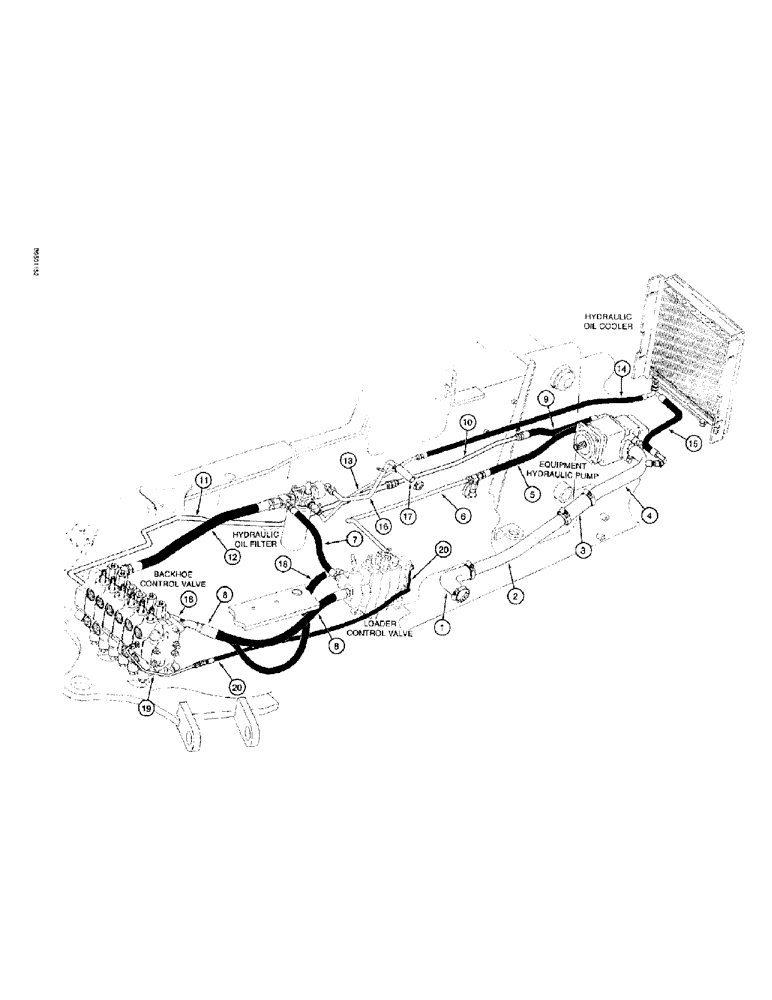 Схема запчастей Case 590SL - (1-12) - PICTORIAL INDEX, EQUIPMENT HYDRAULICS, HYD. PUMP TO OIL FILTER, CONTROL VALVES, AND RETURN TO TANK (00) - PICTORIAL INDEX