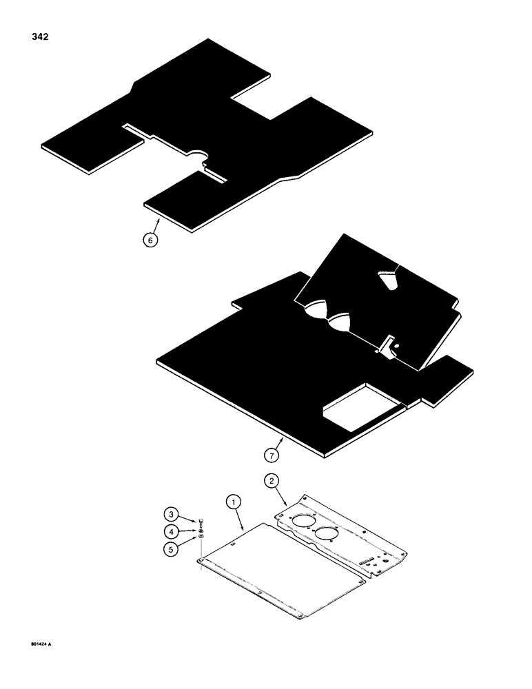 Схема запчастей Case 680H - (342) - FLOOR PLATES AND MATS (09) - CHASSIS/ATTACHMENTS