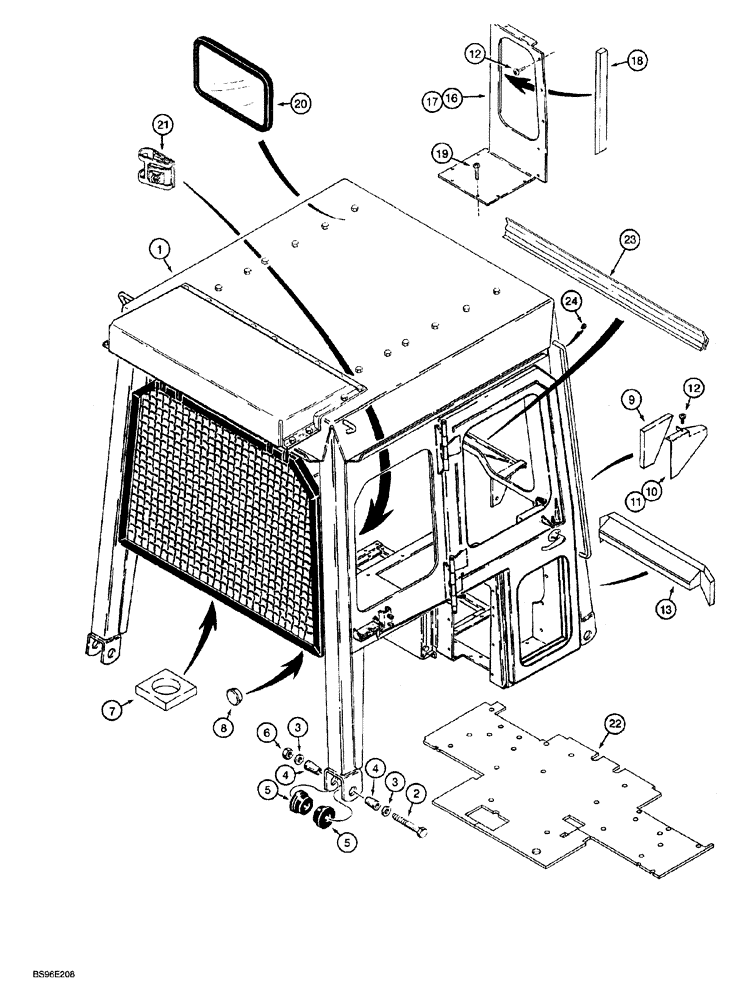 Схема запчастей Case 850G - (9-50) - CAB ASSEMBLY - MOUNTING, FRONT CLOSURE PANELS, AND FLOORMAT (05) - UPPERSTRUCTURE CHASSIS