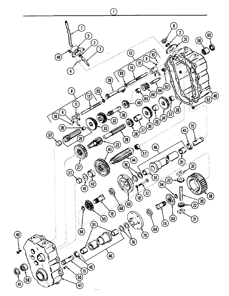 Схема запчастей Case 70 - (18) - TRANSAXLE ASSEMBLY 