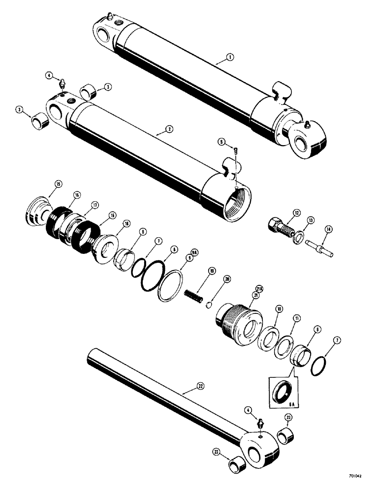 Схема запчастей Case 34 - (116) - BACKHOE BOOM CYLINDERS, BEFORE BACKHOE SN. 4176351 